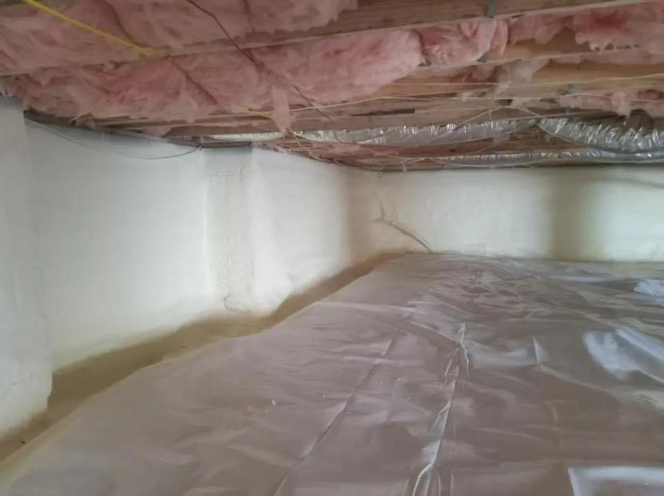 Crawl space encapsulation with closed-cell spray foam for Attic Insulation in Hoboken